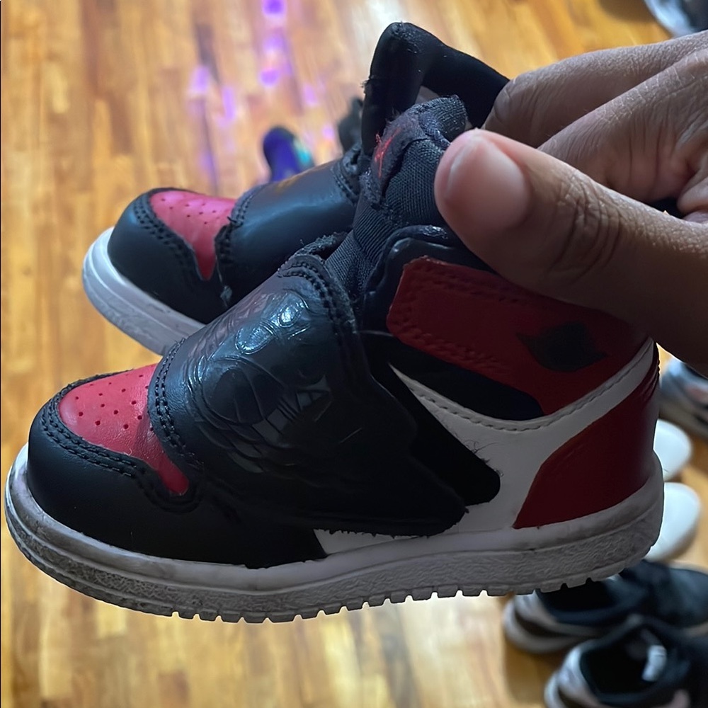 Jordan Black and Red High-Top Sneakers